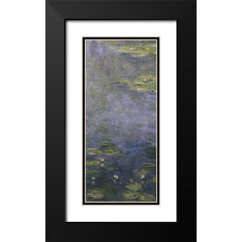 Water Lilies (Nympheas) IV (center) Black Modern Wood Framed Art Print with Double Matting by Monet, Claude
