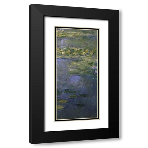 Water Lilies (Nympheas) IV (right) Black Modern Wood Framed Art Print with Double Matting by Monet, Claude