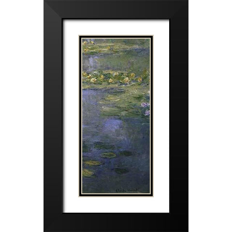 Water Lilies (Nympheas) IV (right) Black Modern Wood Framed Art Print with Double Matting by Monet, Claude