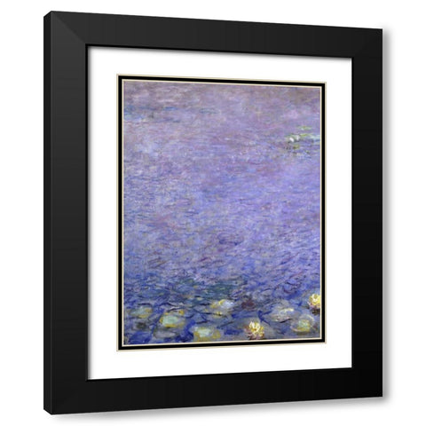 Water Lilies: Morning, c. 1914-26 - left Black Modern Wood Framed Art Print with Double Matting by Monet, Claude