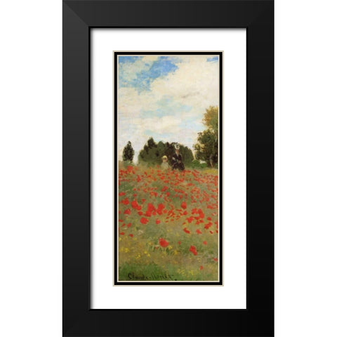 Field Of Poppies - Les Coquelicots 1873 - left Black Modern Wood Framed Art Print with Double Matting by Monet, Claude