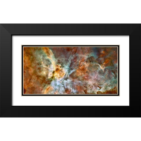 Carina Nebula Wide View Black Modern Wood Framed Art Print with Double Matting by NASA