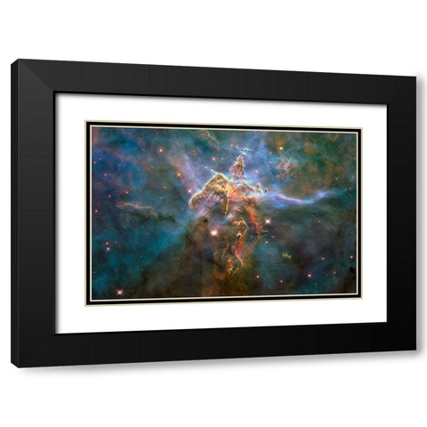 Mystic Mountain in the Carina Nebula Black Modern Wood Framed Art Print with Double Matting by NASA