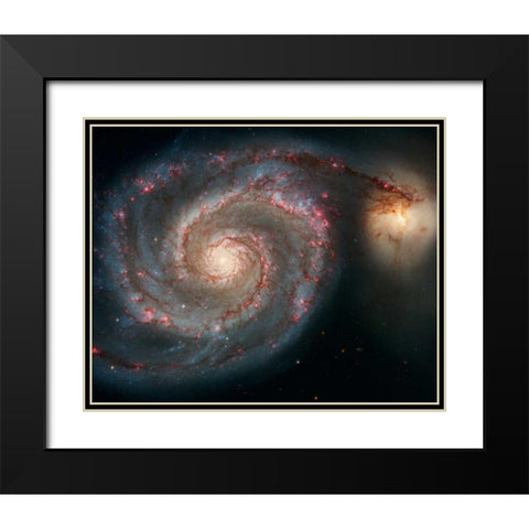 M51 - The Whirlpool Galaxy Black Modern Wood Framed Art Print with Double Matting by NASA