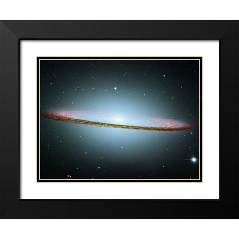 M104 - The Sombrero Galaxy - Colored with Infrared Data Black Modern Wood Framed Art Print with Double Matting by NASA