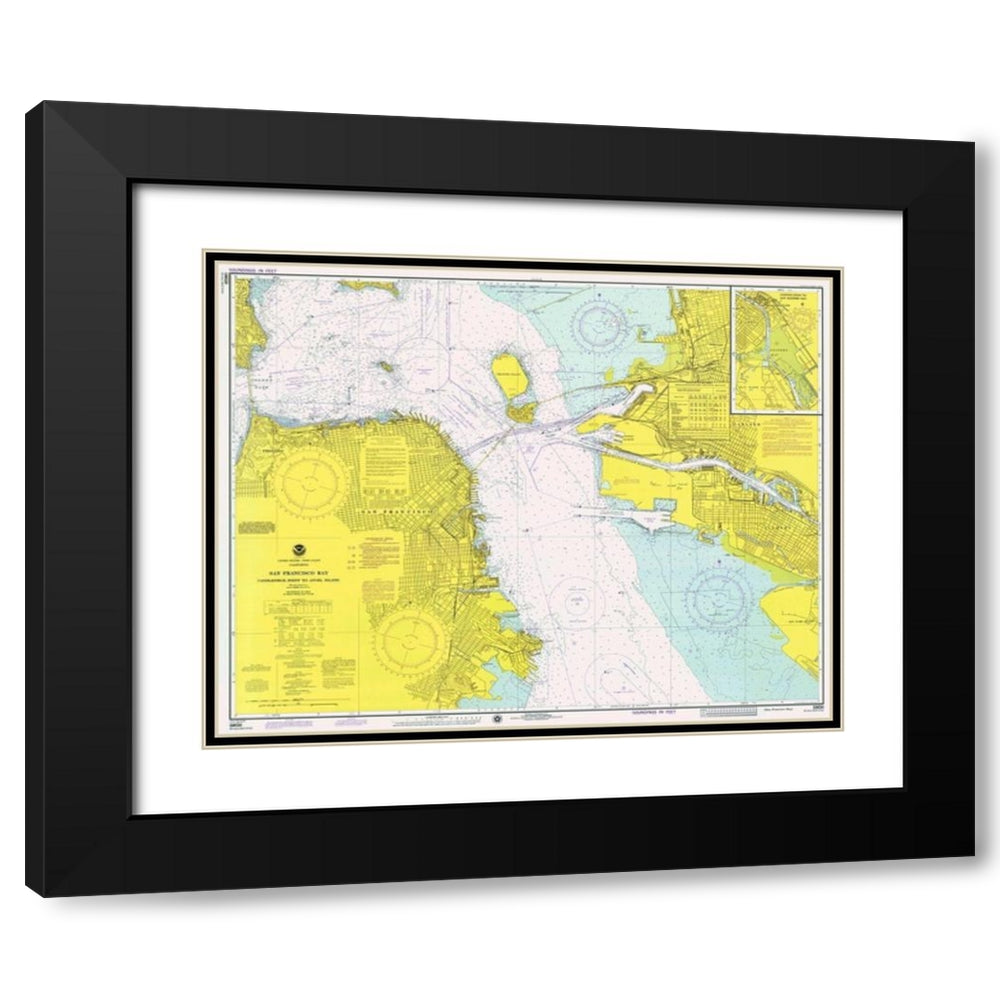 Nautical Chart San Francisco Bay ca. 1975 by NOAA Historical Map and