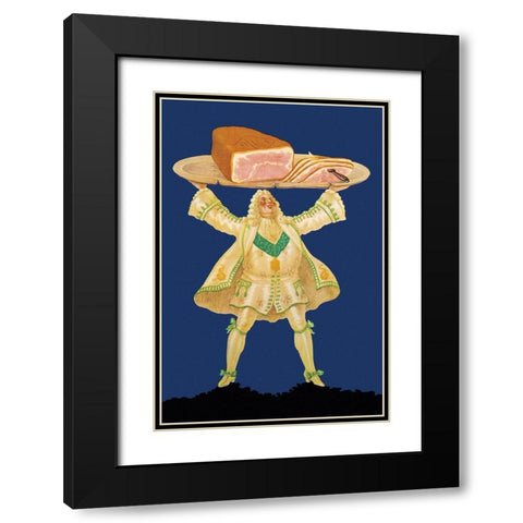 Pigs and Pork: Ham Platter Black Modern Wood Framed Art Print with Double Matting by Mohr, Paul