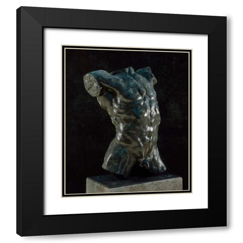Marsyas - Torso of The Falling Man, ca. 1882-1889 Black Modern Wood Framed Art Print with Double Matting by Rodin, Auguste