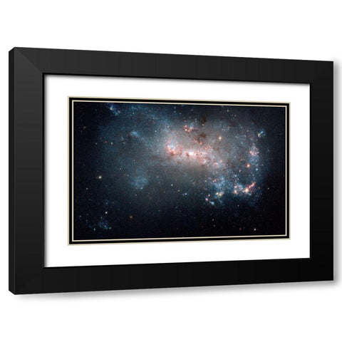 Stellar Fireworks Ablaze in Galaxy NGC 4449 Black Modern Wood Framed Art Print with Double Matting by NASA