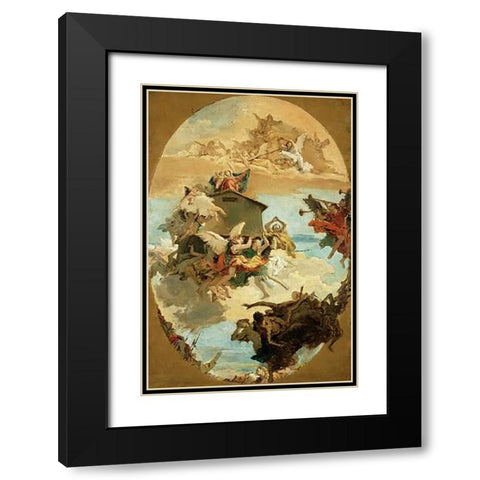 The Miracle of the Holy House of Loreto Black Modern Wood Framed Art Print with Double Matting by Tiepolo, Giovanni Battista