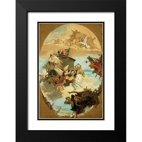 The Miracle of the Holy House of Loreto Black Modern Wood Framed Art Print with Double Matting by Tiepolo, Giovanni Battista