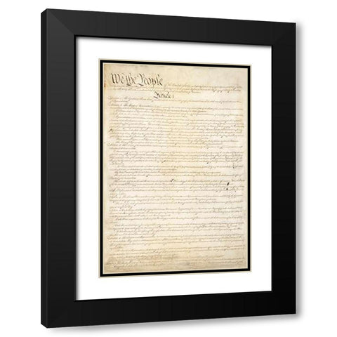 Constitution of the United States, 1787 Black Modern Wood Framed Art Print with Double Matting by Convention, Constitutional