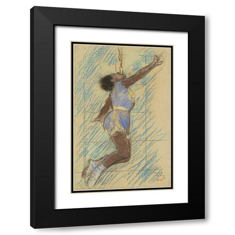 Miss Lala at the Fernando Circus Black Modern Wood Framed Art Print with Double Matting by Degas, Edgar