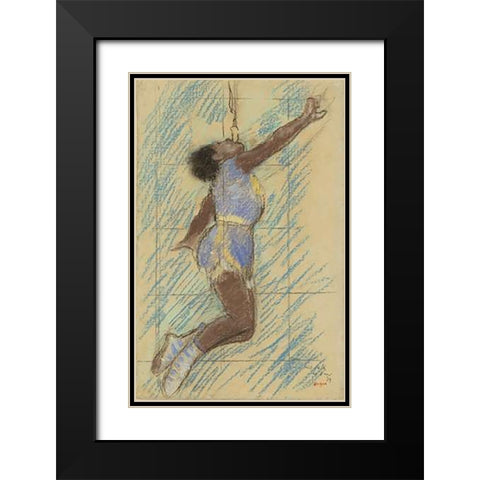 Miss Lala at the Fernando Circus Black Modern Wood Framed Art Print with Double Matting by Degas, Edgar