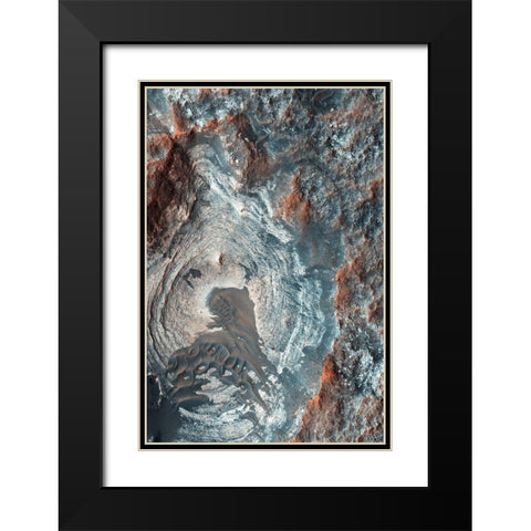 Mars HiRISE - Surface Layers and Dark Dunes Black Modern Wood Framed Art Print with Double Matting by NASA