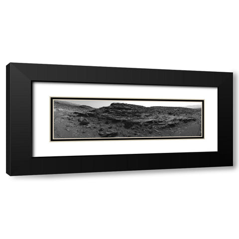 Mars Gale Crater - Panoramic Mosaic, July 17, 2015 Black Modern Wood Framed Art Print with Double Matting by NASA