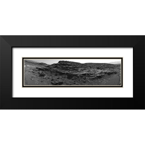 Mars Gale Crater - Panoramic Mosaic, July 17, 2015 Black Modern Wood Framed Art Print with Double Matting by NASA