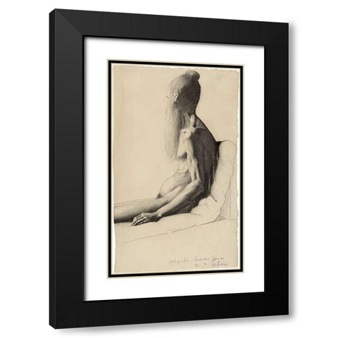 An Indian Man Black Modern Wood Framed Art Print with Double Matting by Seurat, Georges