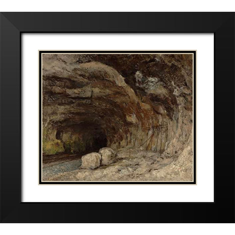 Grotto of Sarrazine near Nans-sous-Sainte-Anne Black Modern Wood Framed Art Print with Double Matting by Courbet, Gustave