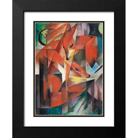 The Fox, 1913 Black Modern Wood Framed Art Print with Double Matting by Marc, Franz