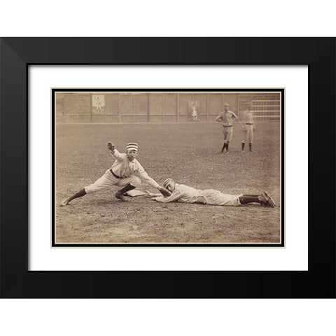 Arthur Irwin And Tommy Mccarthy, Philadelphia Quakers Black Modern Wood Framed Art Print with Double Matting by A.G. Spalding Baseball Collection