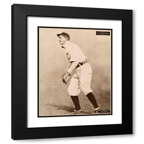 Joe Jackson, Cleveland American League, 1880 Black Modern Wood Framed Art Print with Double Matting by Leopold Morse Goulston Baseball Collection,