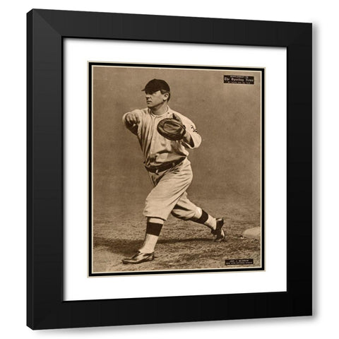 John J. Mcgraw, New York National League, 1880 Black Modern Wood Framed Art Print with Double Matting by Leopold Morse Goulston Baseball Collection,