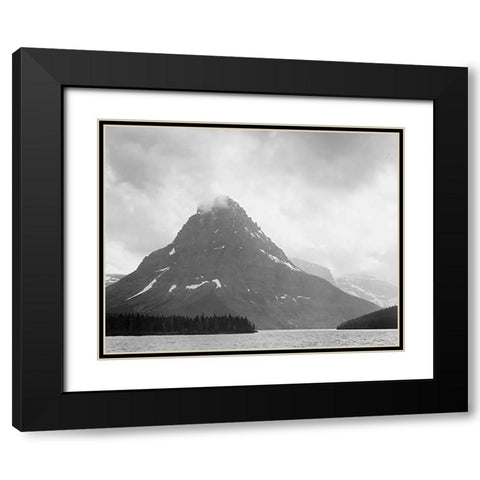 Two Medicine Lake, Glacier National Park, Montana - National Parks and Monuments, 1941 Black Modern Wood Framed Art Print with Double Matting by Adams, Ansel