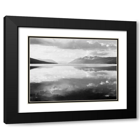 McDonald Lake, Glacier National Park, Montana - National Parks and Monuments, 1941 Black Modern Wood Framed Art Print with Double Matting by Adams, Ansel