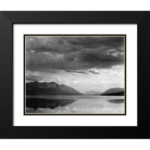 Evening, McDonald Lake, Glacier National Park, Montana - National Parks and Monuments, 1941 Black Modern Wood Framed Art Print with Double Matting by Adams, Ansel