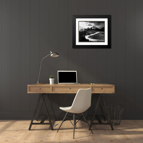 The Tetons - Snake River, Grand Teton National Park, Wyoming , 1941 Black Modern Wood Framed Art Print with Double Matting by Adams, Ansel