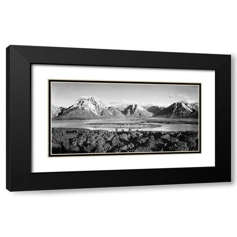 Mt. Moran and Jackson Lake from Signal Hill, Grand Teton National Park, Wyoming, 1941 Black Modern Wood Framed Art Print with Double Matting by Adams, Ansel