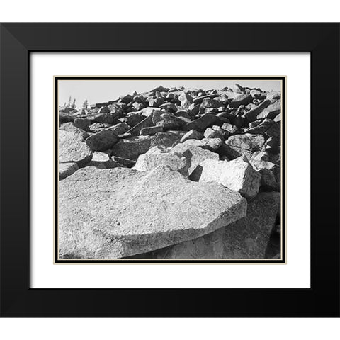Moraine, Rocky Mountain National Park, Colorado, ca. 1941-1942 Black Modern Wood Framed Art Print with Double Matting by Adams, Ansel