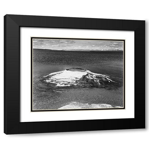The Fishing Cone - Yellowstone Lake, Yellowstone National Park, Wyoming, ca. 1941-1942 Black Modern Wood Framed Art Print with Double Matting by Adams, Ansel