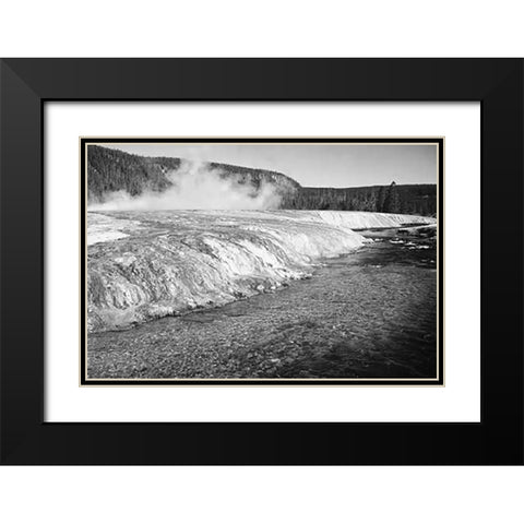 Firehold River, Yellowstone National Park, Wyoming, ca. 1941-1942 Black Modern Wood Framed Art Print with Double Matting by Adams, Ansel