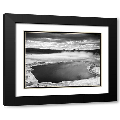 Fountain Geyser Pool, Yellowstone National Park, Wyoming, ca. 1941-1942 Black Modern Wood Framed Art Print with Double Matting by Adams, Ansel