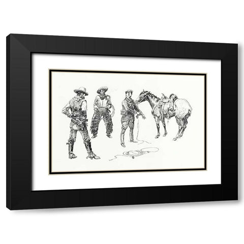 The Initiation of the Tenderfoot, 1899 Black Modern Wood Framed Art Print with Double Matting by Russell, Charles