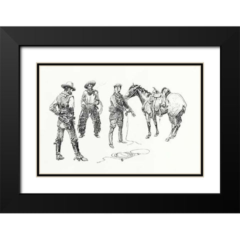The Initiation of the Tenderfoot, 1899 Black Modern Wood Framed Art Print with Double Matting by Russell, Charles