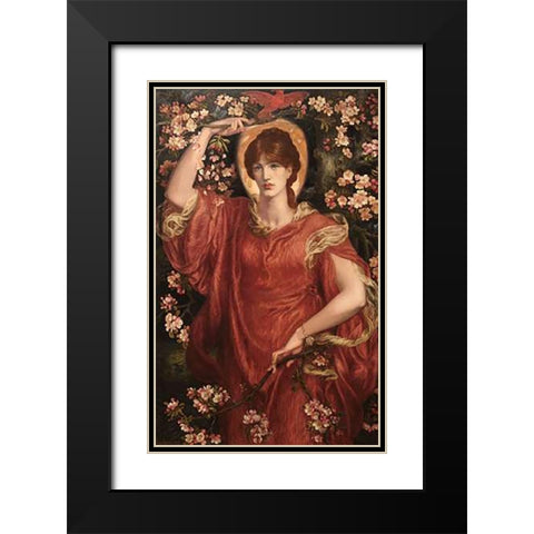 A Vision of Fiammetta, 1878 Black Modern Wood Framed Art Print with Double Matting by Rossetti, Dante Gabriel
