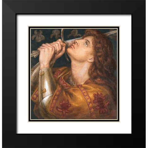 Joan of Arc, 1864 Black Modern Wood Framed Art Print with Double Matting by Rossetti, Dante Gabriel