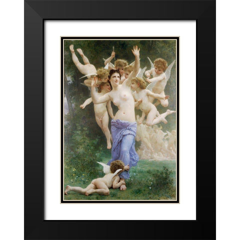 The Wasps Nest, 1892 Black Modern Wood Framed Art Print with Double Matting by Bouguereau, William-Adolphe