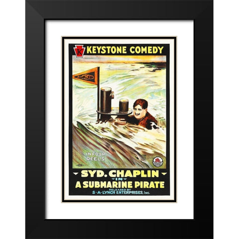 A Submarine Pirate 2 Black Modern Wood Framed Art Print with Double Matting by Hollywood Photo Archive