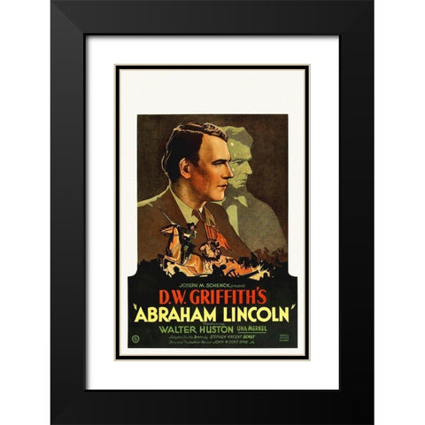 Abraham Lincoln, 1930 Black Modern Wood Framed Art Print with Double Matting by Hollywood Photo Archive