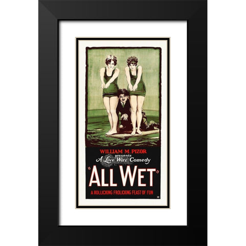All Wet,  1915 Black Modern Wood Framed Art Print with Double Matting by Hollywood Photo Archive