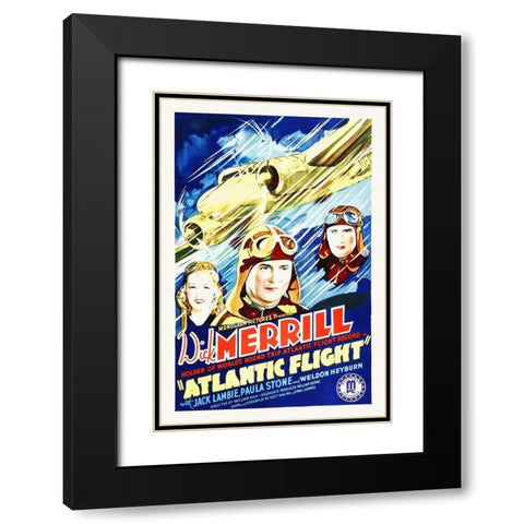 Atlantic Flight Black Modern Wood Framed Art Print with Double Matting by Hollywood Photo Archive