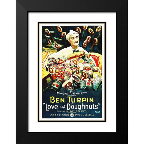 Ben Turpin, Love and Donuts, 1921 Black Modern Wood Framed Art Print with Double Matting by Hollywood Photo Archive