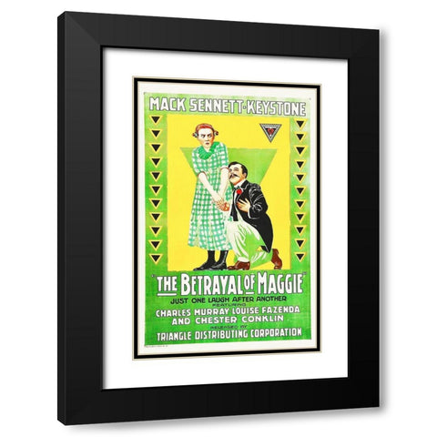 Betrayal of Maggie, 1917 Black Modern Wood Framed Art Print with Double Matting by Hollywood Photo Archive