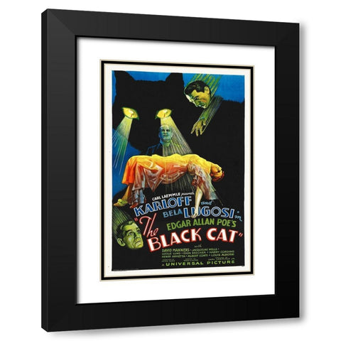Black Cat Poster, 1934 Black Modern Wood Framed Art Print with Double Matting by Hollywood Photo Archive