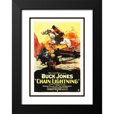 Buck Jones, Chain Lightning Black Modern Wood Framed Art Print with Double Matting by Hollywood Photo Archive