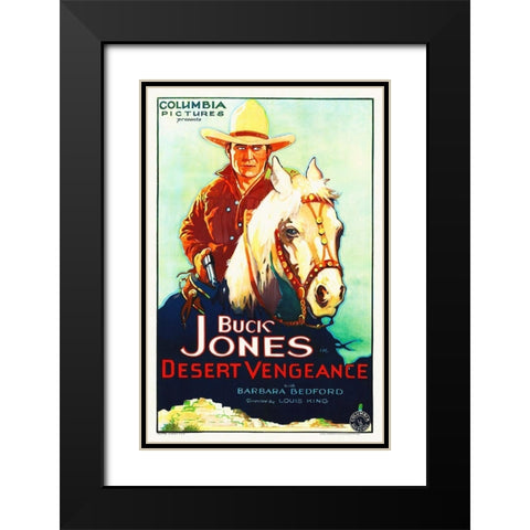 Buck Jones, Desert Vengence Black Modern Wood Framed Art Print with Double Matting by Hollywood Photo Archive